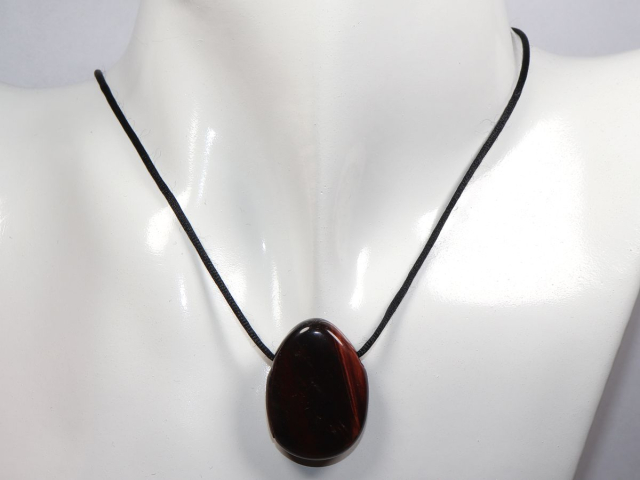 Preview: rotes Tigerauge mit Band oder Silber 925