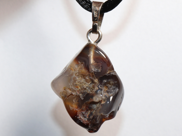 Preview: Feuerachat mit Band oder Silber 925