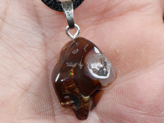 Feuerachat mit Band oder Silber 925