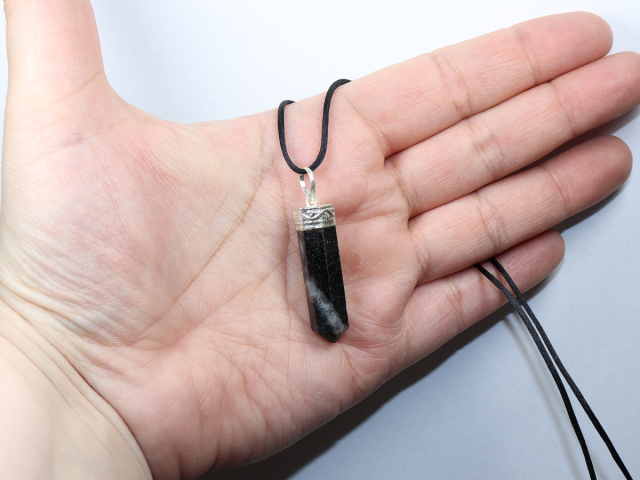 black tourmaline (Schorl) with cord or silver 925