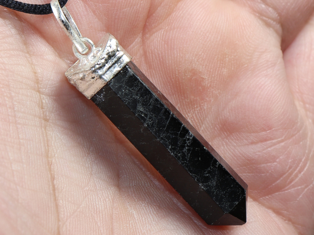 black tourmaline (Schorl) with cord or silver 925