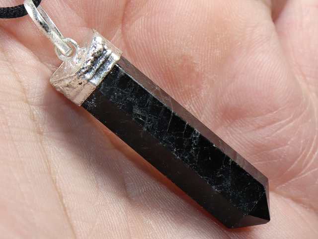 black tourmaline (Schorl) with cord or silver 925