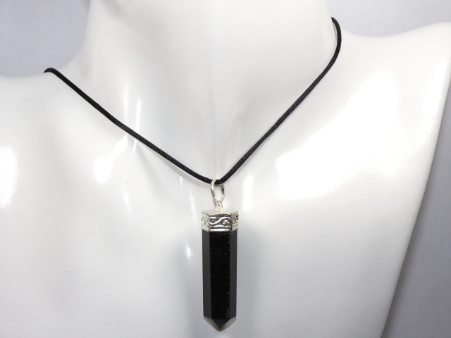 Preview: black tourmaline (Schorl) with cord or silver 925