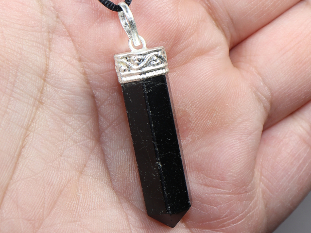 black tourmaline (Schorl) with cord or silver 925
