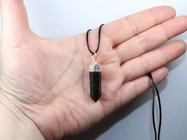 black tourmaline (Schorl) with cord or silver 925