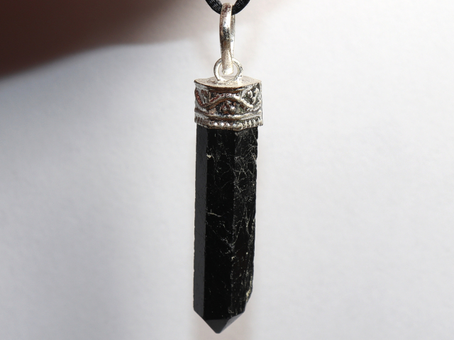 Preview: black tourmaline (Schorl) with cord or silver 925