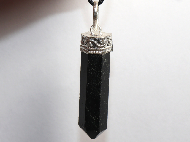 Preview: black tourmaline (Schorl) with cord or silver 925