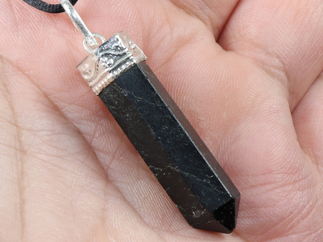 black tourmaline (Schorl) with cord or silver 925