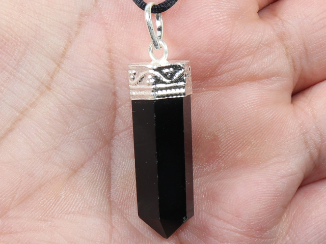 black tourmaline (Schorl) with cord or silver 925