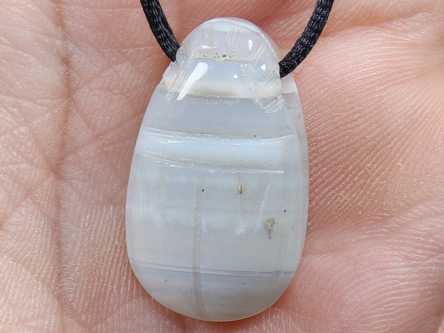 agate with cord or silver 925