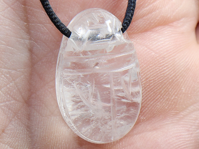rock crystal with cord or silver 925