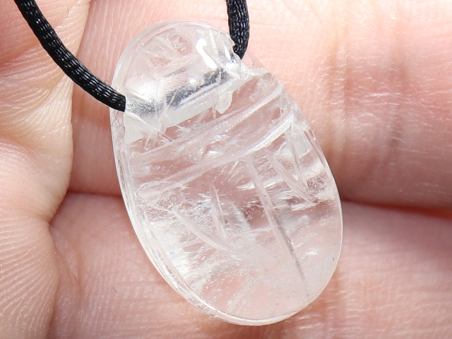 rock crystal with cord or silver 925