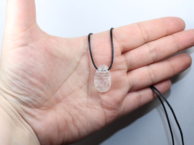 rock crystal with cord or silver 925