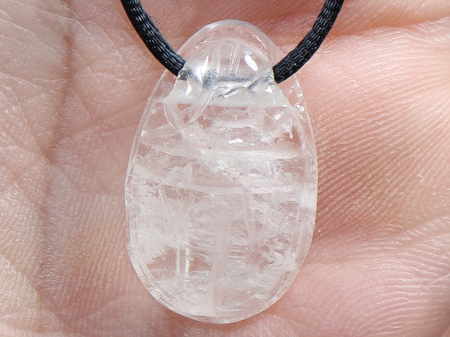 rock crystal with cord or silver 925