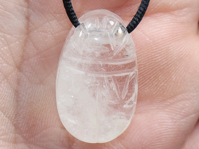 rock crystal with cord or silver 925