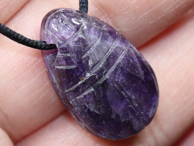 amethyst with cord or silver 925