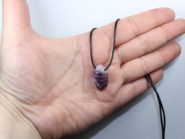 amethyst with cord or silver 925