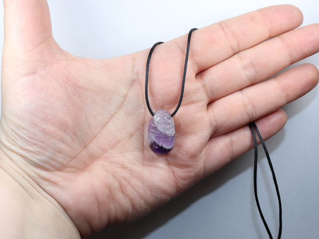 amethyst with cord or silver 925