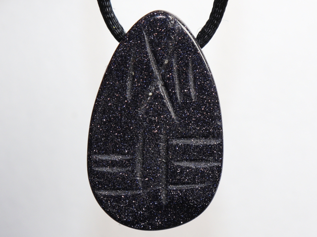 Preview: blue sandstone with cord or silver 925