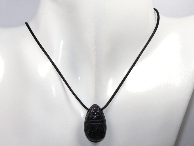 Preview: blue sandstone with cord or silver 925