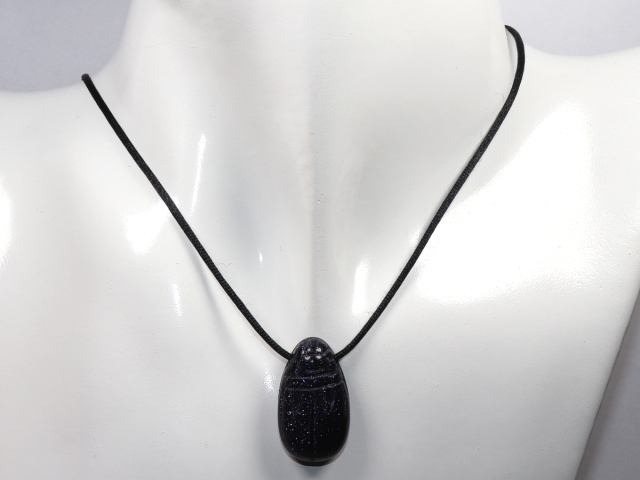 Preview: blue sandstone with cord or silver 925