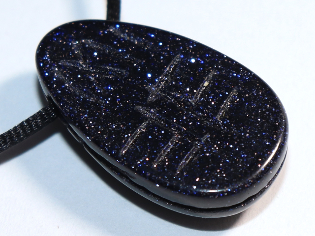 blue sandstone with cord or silver 925