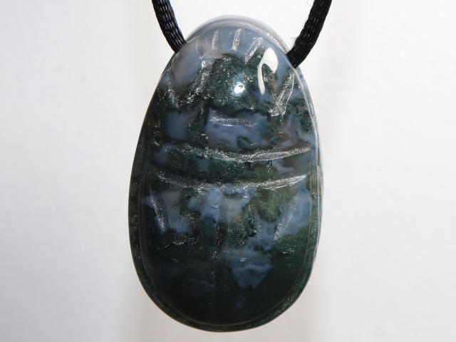 Preview: moss agate with cord or silver 925