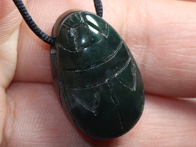 moss agate with cord or silver 925