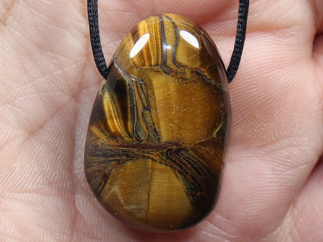 tiger's eye with cord or silver 925