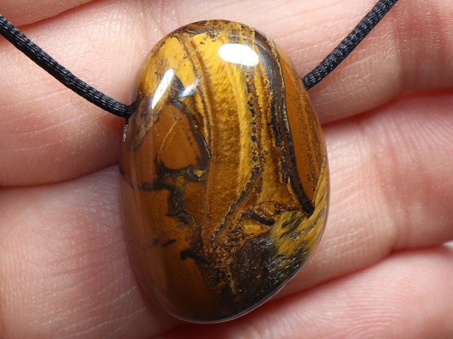 tiger's eye with cord or silver 925