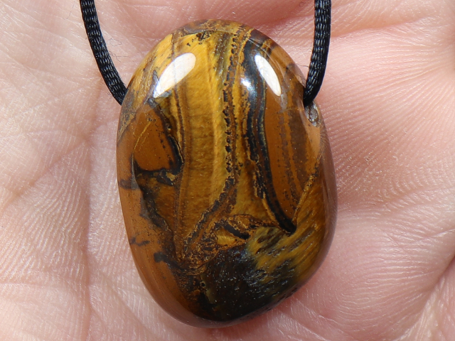 tiger's eye with cord or silver 925