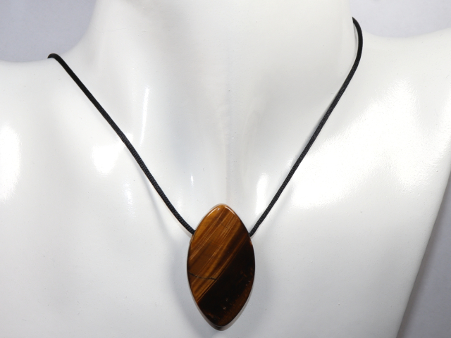 Preview: tiger's eye with cord or silver 925