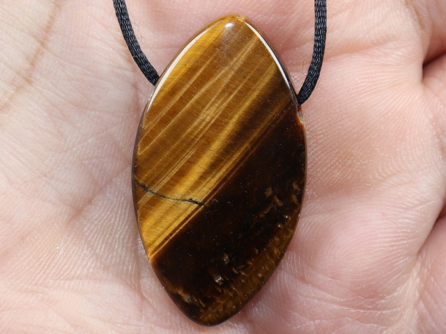 tiger's eye with cord or silver 925