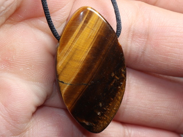 tiger's eye with cord or silver 925