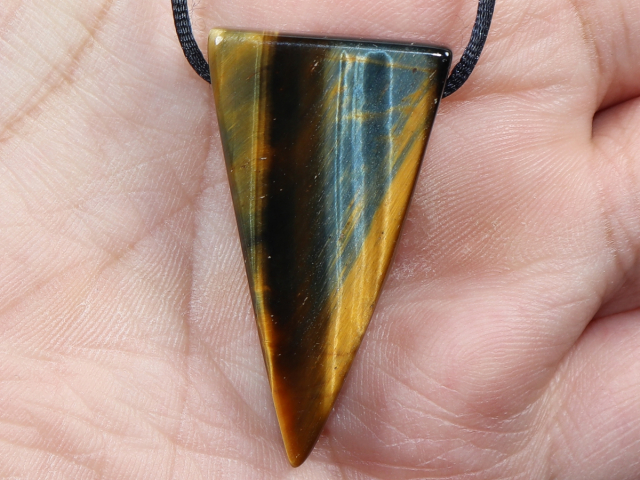 hawks eye with tiger's eye with cord or silver 925