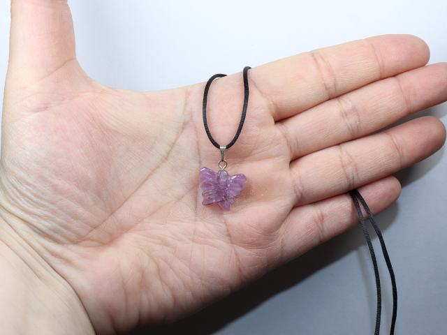amethyst with cord or silver 925