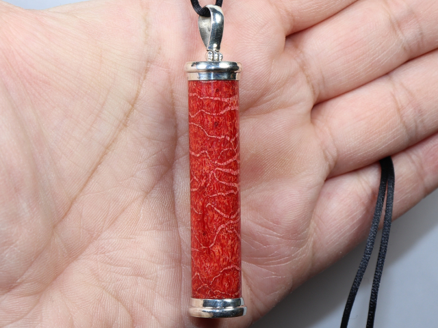 foam coral with cord or silver 925