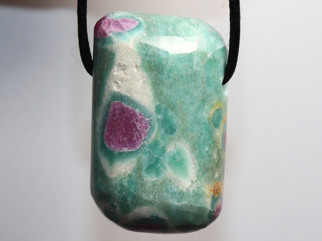 Preview: ruby in fuchsite with cord or silver 925