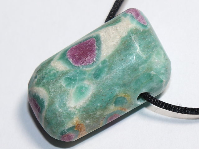 ruby in fuchsite with cord or silver 925