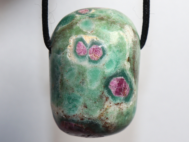 Preview: ruby in fuchsite with cord or silver 925