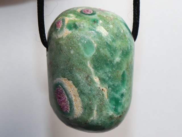 Preview: ruby in fuchsite with cord or silver 925