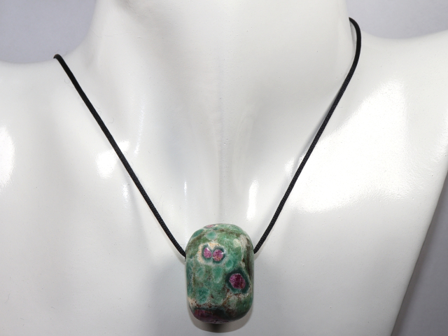 Preview: ruby in fuchsite with cord or silver 925