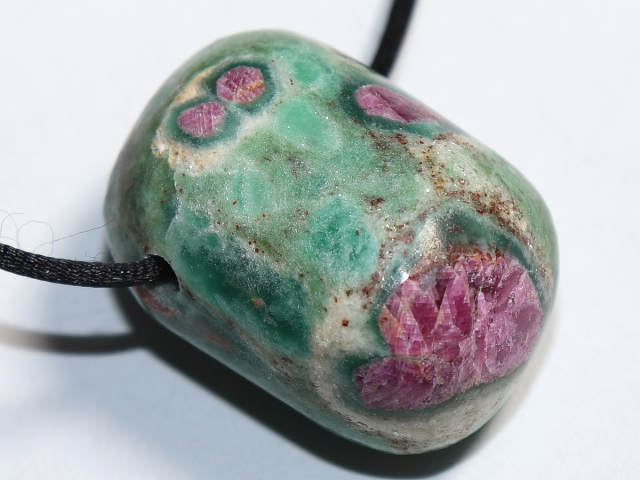 ruby in fuchsite with cord or silver 925