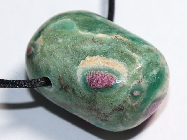 ruby in fuchsite with cord or silver 925