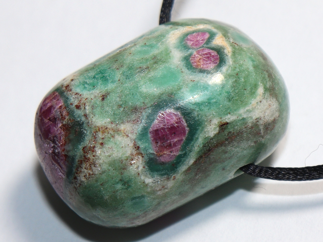 ruby in fuchsite with cord or silver 925
