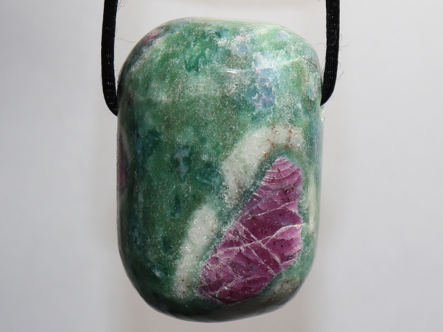 Preview: ruby in fuchsite with cord or silver 925