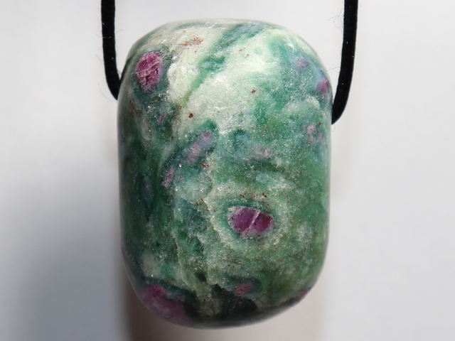 Preview: ruby in fuchsite with cord or silver 925
