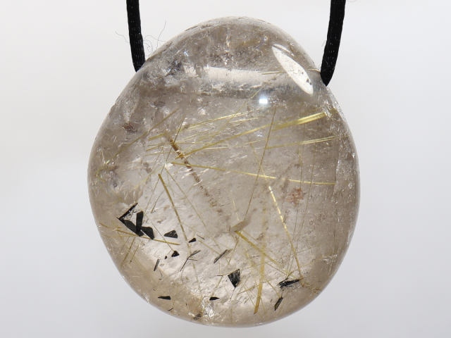Preview: rutilated quartz with cord or silver 925