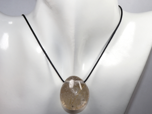Preview: rutilated quartz with cord or silver 925