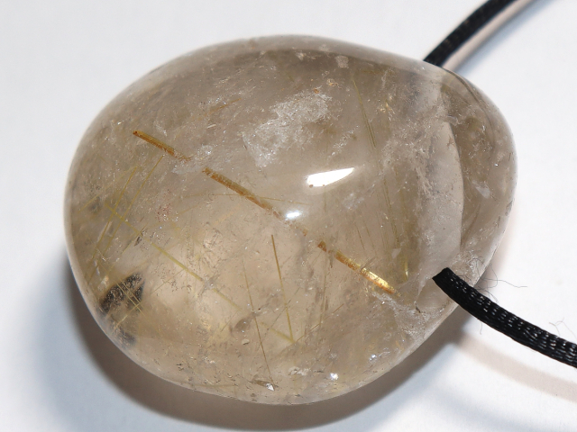 Preview: rutilated quartz with cord or silver 925
